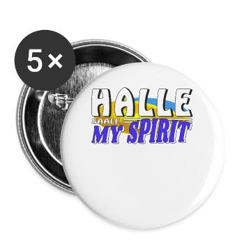 HALLE SAALE MY SPIRIT - Buttons groß 56 mm (5er Pack) - Weiß - Vorne