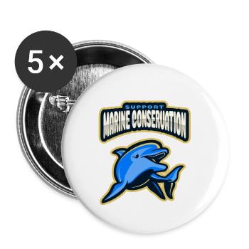 Marine Conservation - Buttons large 2.2''/56 mm (5-pack) - white - Front
