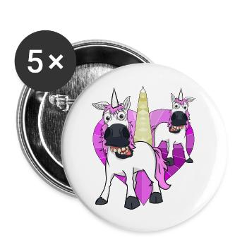 Unicorns Heart Unicorn Mythical Creature Birthday Child - Buttons large 2.2''/56 mm (5-pack) - white - Front