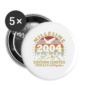 Millésime 2004 vieilli à la perfection - Lot de 5 grands badges (56 mm) - blanc - Devant