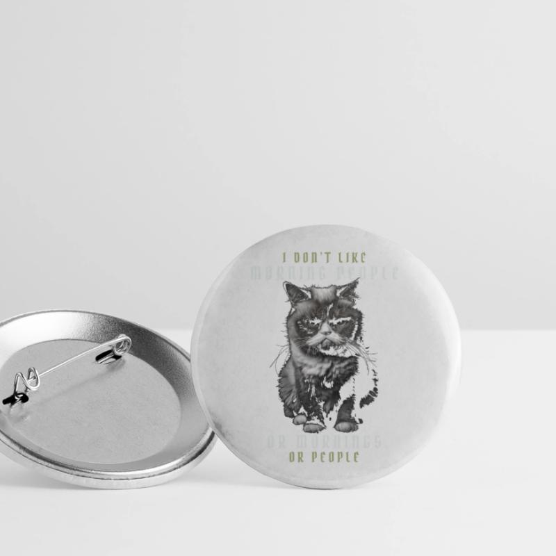 Ich mag keine Morgenmenschen oder Morgenmenschen oder Menschen Buttons groß 56 mm (5er Pack)