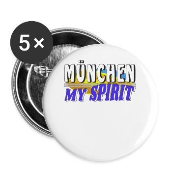 MUNICH MY SPIRIT - Buttons large 2.2''/56 mm (5-pack) - white - Front