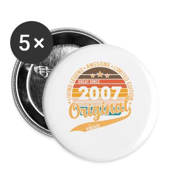 Vintage 2007 - Born Legends - Buttons groß 56 mm (5er Pack) - Weiß - Vorne