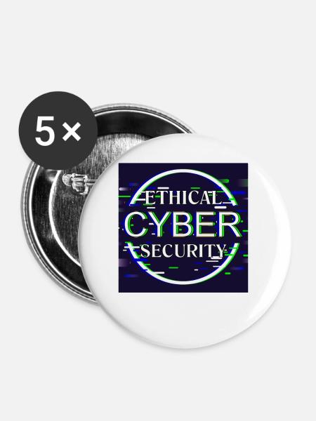 Ethical Cyber Security - Buttons groß 56 mm (5er Pack) - Weiß