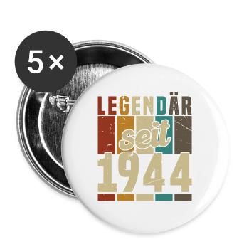 Légende depuis 1944 Anniversaire Rétro - Lot de 5 grands badges (56 mm) - blanc - Devant