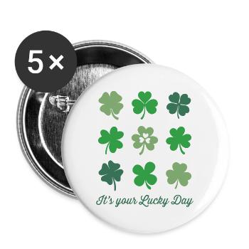 C’est votre jour de chance - Lot de 5 grands badges (56 mm) - blanc - Devant