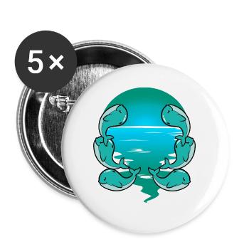 Baby, Whale, Fish, Marine Mammals, Children, Toddler - Buttons large 2.2''/56 mm (5-pack) - white - Front