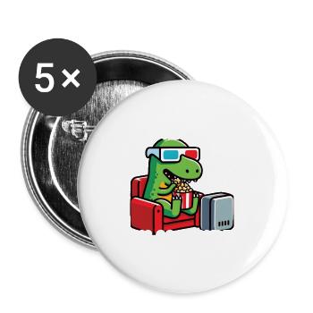 Chemise officielle du film Movie Fans Cineastes T-Rex - Lot de 5 grands badges (56 mm) - blanc - Devant