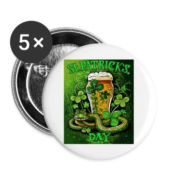 JOUR DE LA SAINT-PATRICK SERPENT BIÈRE TRÈFLE - Lot de 5 grands badges (56 mm) - blanc - Devant
