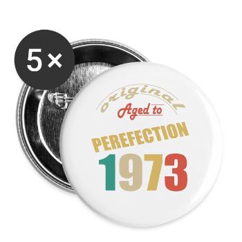 I'm 51 years old | I was born in 1973 - birth - Buttons large 2.2''/56 mm (5-pack) - white - Front