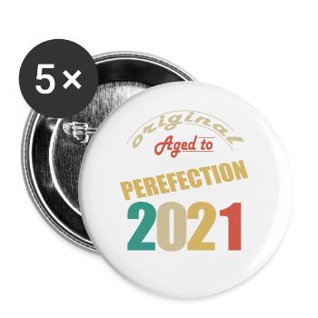 J’ai 3 ans | Je suis né en 2021 - birth - Lot de 5 grands badges (56 mm) - blanc - Devant