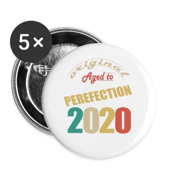 J’ai 4 ans | Je suis né en 2020 - birth - Lot de 5 grands badges (56 mm) - blanc - Devant