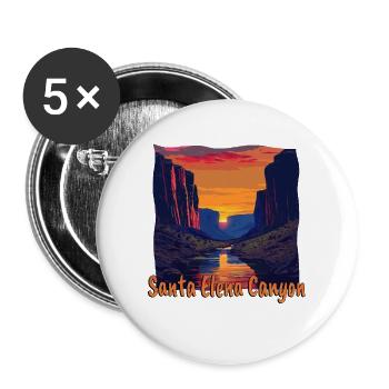 Santa Elena Canyon Texas USA Sunset Farben Design - Buttons groß 56 mm (5er Pack) - Weiß - Vorne