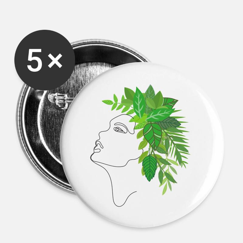 Mother Earth - Buttons large 2.2''/56 mm (5-pack) - white