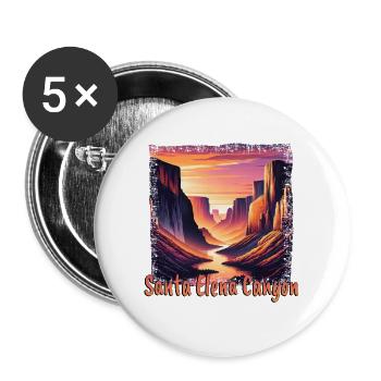 Santa Elena Canyon Texas USA Sunset Farbenpracht - Buttons groß 56 mm (5er Pack) - Weiß - Vorne