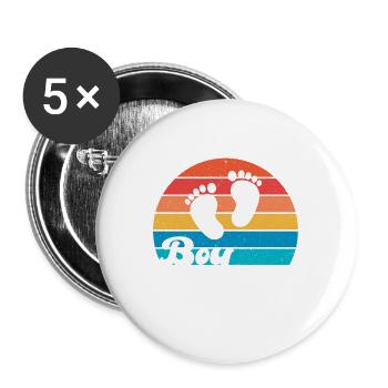 Womens Gender reveal cousin says boy matching fami - Buttons large 2.2''/56 mm (5-pack) - white - Front