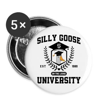 Silly Goose University Silly Goose University Meme - Buttons groß 56 mm (5er Pack) - Weiß - Vorne