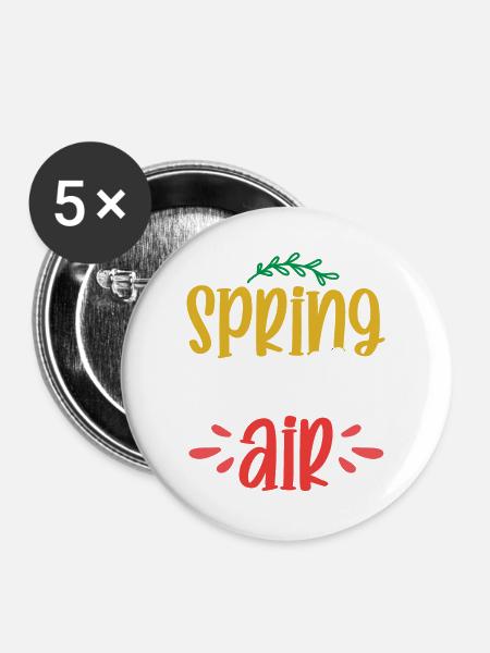 Der Frühling liegt in der Luft - Buttons groß 56 mm (5er Pack) - Weiß