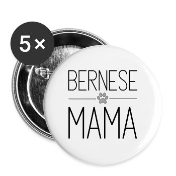 Minimalist Bernese Mama Gifts for Berner Lovers - Buttons large 2.2''/56 mm (5-pack) - white - Front