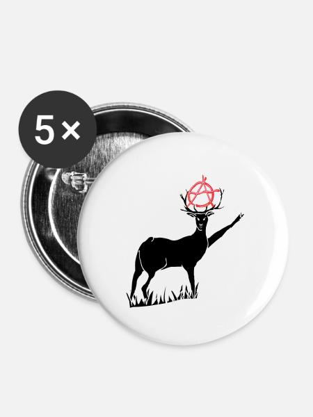 A Deer - Buttons groß 56 mm (5er Pack) - Weiß