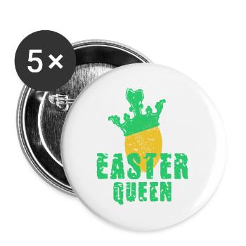 Reine de Pâques - Lot de 5 grands badges (56 mm) - blanc - Devant