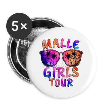 Malle Girls Tour - Buttons large 2.2''/56 mm (5-pack) - white - Front