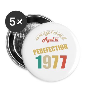 I'm 47 years old | I was born in 1977 - birth - Buttons large 2.2''/56 mm (5-pack) - white - Front