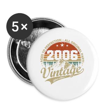 Vintage 2006 rétro Vintage cadeau d’anniversaire - Lot de 5 grands badges (56 mm) - blanc - Devant