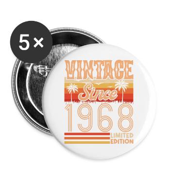 1968. Jahrgang Jahrgang 1968 Geburtstag - Buttons groß 56 mm (5er Pack) - Weiß - Vorne