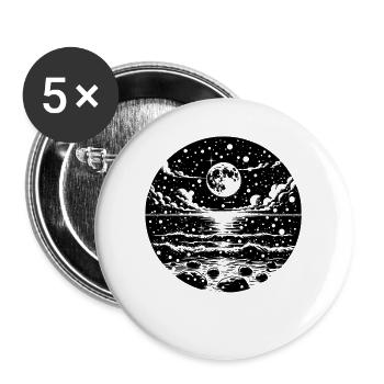 Moonlit night over the water - Buttons large 2.2''/56 mm (5-pack) - white - Front