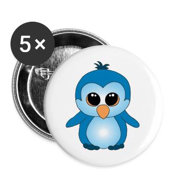 Süßer kleiner Pinguin - Buttons groß 56 mm (5er Pack) - Weiß - Vorne