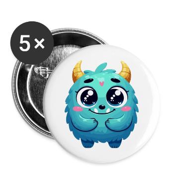 Designs For Kids – Märchenhafte Monster - Buttons groß 56 mm (5er Pack) - Weiß - Vorne