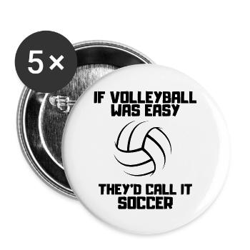Volleyball Geschenk Volleyballerin Beachvolleyball - Buttons groß 56 mm (5er Pack) - Weiß - Vorne