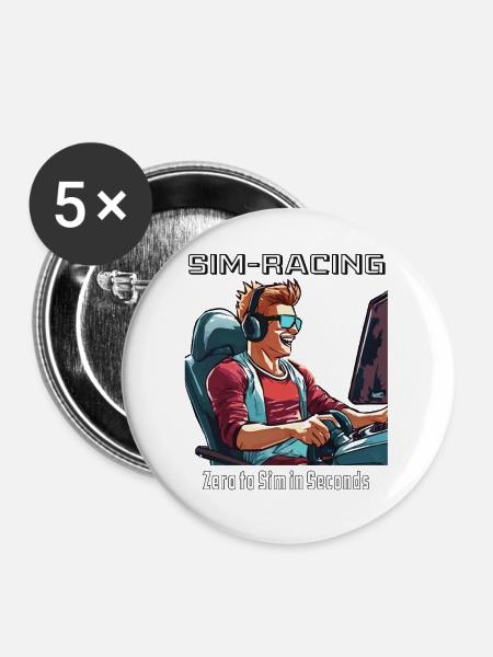 SIM RACING Zero to Sim - Buttons groß 56 mm (5er Pack) - Weiß