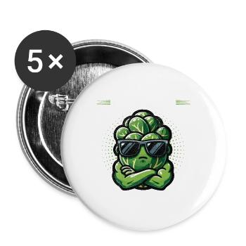 Brussels Sprouts Lover Funny Vegetable - Buttons large 2.2''/56 mm (5-pack) - white - Front