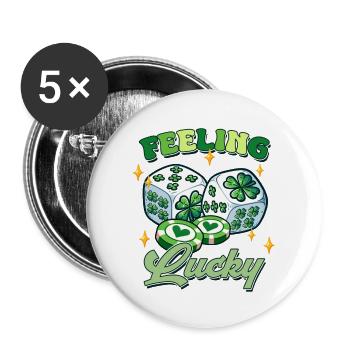 Se sentir chanceux la Saint-Patrick - Lot de 5 grands badges (56 mm) - blanc - Devant