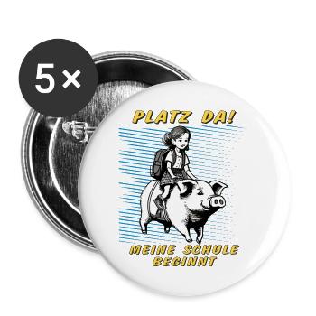 DÉBUT DE L’ÉCOLE DES FILLES COCHONS - Lot de 5 grands badges (56 mm) - blanc - Devant