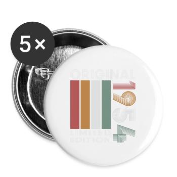 Ce design vintage du 70e anniversaire dans un style rétro - Lot de 5 grands badges (56 mm) - blanc - Devant