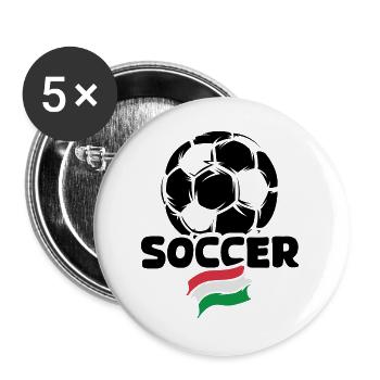 Équipe de football Hongrie 2024 soccerfan icon Logo - Lot de 5 grands badges (56 mm) - blanc - Devant