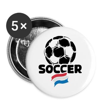 Pays-Bas Ballon De Football Drapeau Logo De L’équipe De Football - Lot de 5 grands badges (56 mm) - blanc - Devant