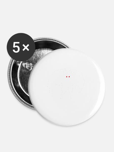 Mothman - Buttons groß 56 mm (5er Pack) - Weiß