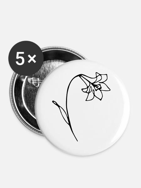 Narzisse - Buttons groß 56 mm (5er Pack) - Weiß