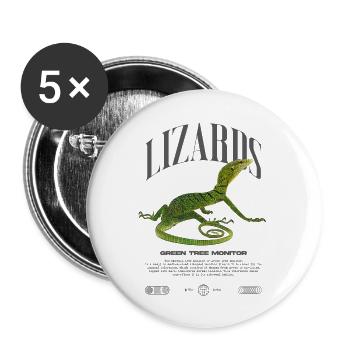 Moniteur d’arbre vert Streetwear gardien de lézard - Lot de 5 grands badges (56 mm) - blanc - Devant