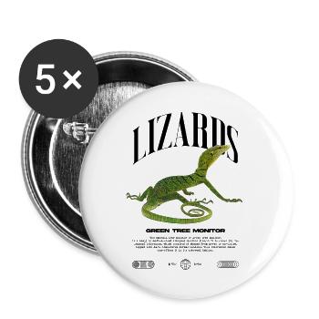 Moniteur d’arbre vert Streetwear gardien de lézard - Lot de 5 grands badges (56 mm) - blanc - Devant