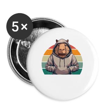 Je fais ce que je veux - Capybaradesign - Lot de 5 grands badges (56 mm) - blanc - Devant