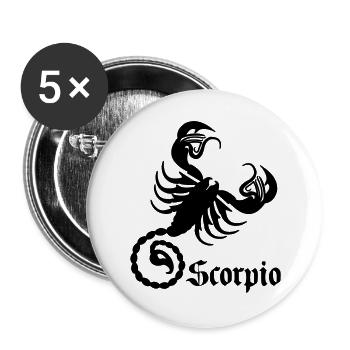Sternzeichenbild Skorpion - Buttons groß 56 mm (5er Pack) - Weiß - Vorne
