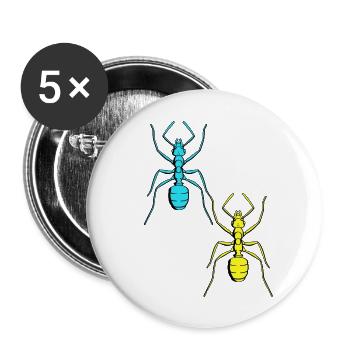 Ant Retro Vintage 80s Insects Ants 90s - Buttons large 2.2''/56 mm (5-pack) - white - Front