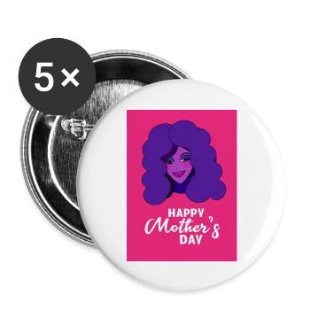 Pop Mother's Day: Pink & Purple Tribute - Buttons large 2.2''/56 mm (5-pack) - white - Front