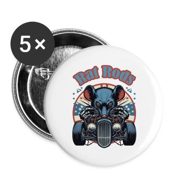 Ratsking Ratlook Shirt – Rustikaler Custom Style - Buttons groß 56 mm (5er Pack) - Weiß - Vorne