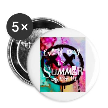 Every day is summeradventure - Lot de 5 grands badges (56 mm) - blanc - Devant